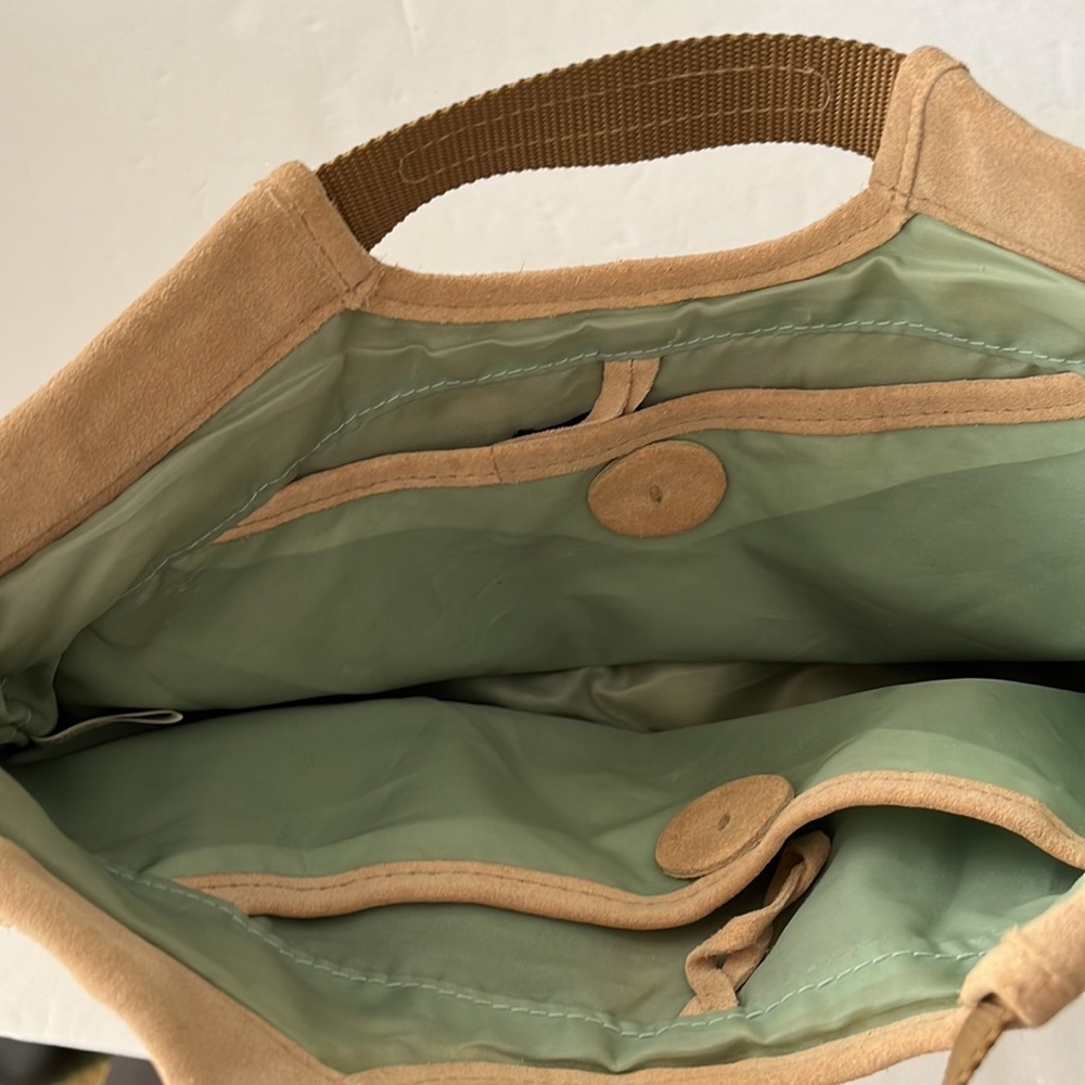 Apostrophe Mini Tan Suede Hand Bag - Picture 4 of 12